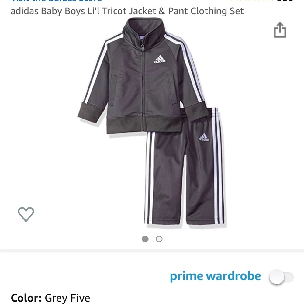 NWT addidas baby boy set 3 months
